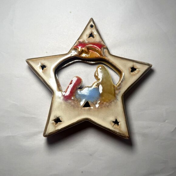 Star Nativity Ornament Decoration‎ Star Jesus Mary Joseph 2 sided - Picture 3 of 6